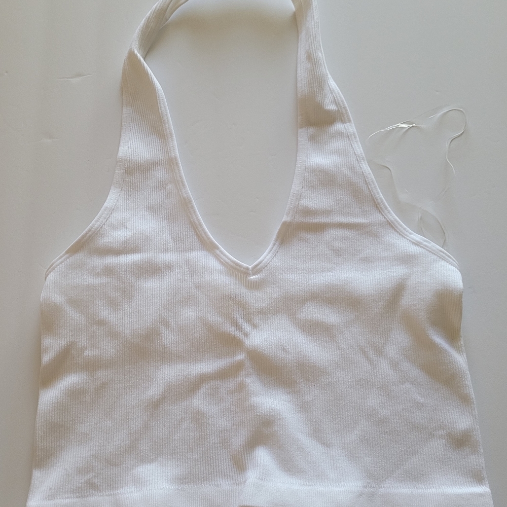 Fashion Nova White Halter Crop Top